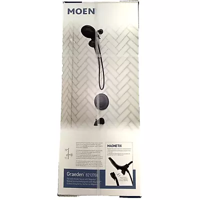 Moen 82137BL Graeden Tub Shower Faucet W/ VALVE 6-Spray Magnetix - Matte Black • $144.97