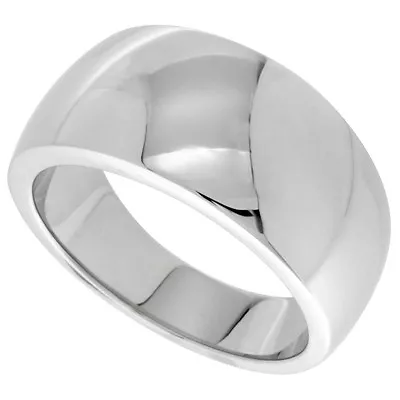 11mm Stainless Steel Domed Cigar Band Ring Mirror Polished Finish    • $11.99