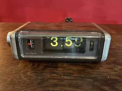 Vintage Ken-Tech T-430 Flip Clock Space Age Eames MCM Retro 70s Day Glow Numbers • $20