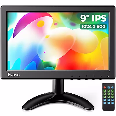 Eyoyo 8  9  Monitor 1024x600 16:9 IPS HDMI Screen DMI/VGA/AV/BNC CCTV Screen • $89