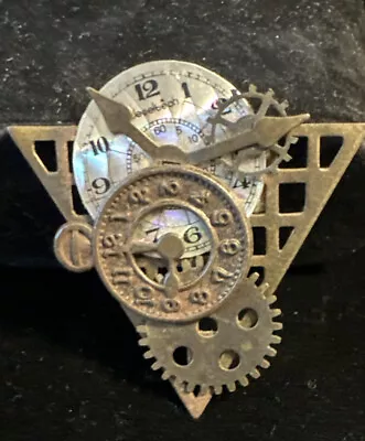 Estate Find Vintage Metal Steampunk Pin Brooch Clock Parts Steam Punk Artisan • $4.99