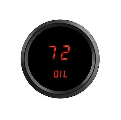 2 1/16  Universal Digital Oil Pressure Gauge Red LEDs Black Bezel Made In US • $54.05