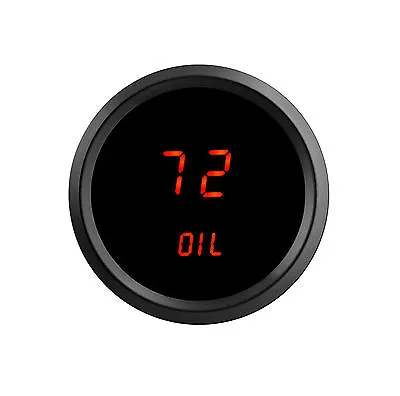 Universal 2 1/16  Digital Oil Pressure Gauge Red LEDs Black Bezel USA Made • $50.59