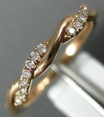 Estate .15ct Diamond 14k Rose Gold Swirl Infinity Semi Eternity Anniversary Ring • $1091.23