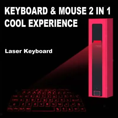 Portable Mini Virtual Laser Projection Wireless Keyboard Mouse Computer • £33.19