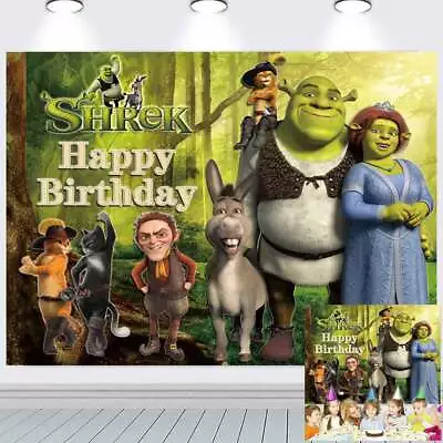 Shrek Birthday Decoration Party Supplies Backdrop Theme Banner Vinyl Boys 7x5ft • $24.99