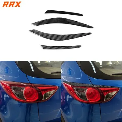 4Pcs Carbon Fiber Rear Headlight Eyelid Eyebrow Cover For Mazda CX5 CX-5 2012-17 • $22.99
