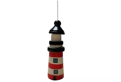 Large Red & White Wooden Light House Bathroom Light Pull With Cord & Connector • £10.25