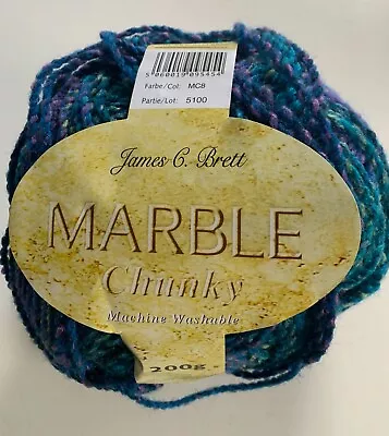 James C Brett Marble Chunky Knitting Wool / Yarn 1 X 200g Ball MC8 • £3.90