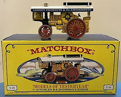 Matchbox Y-19 Fowler Showman Engine - Lesney MICA Yellow Models Of Yesteryear • $11.20