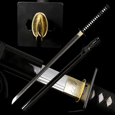 Battle Ready 9260 Spring Steel Ninja Katana Sword Straight Blade Sharp Full Tang • $108.88
