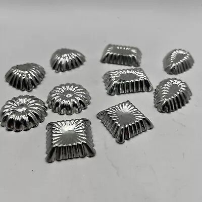 10  Vintage ASSORTED Mini Aluminum And Steel Cake Candy Tart Molds • $18