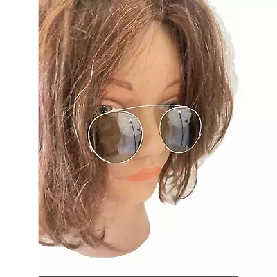 Vintage Aviator Style Clip On GLASS Sunglasses • $44.54