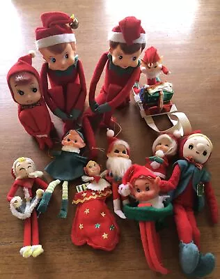 Lot VTG Elves Knee Huggers Ornaments Japan • $41.51