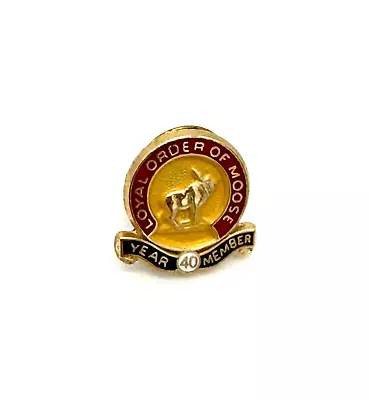 🫎  Loyal Order Of Moose 40 Year Member Gold/Red/Blue Lapel Pin 5/8  X 5/8  BP7 • $5.01