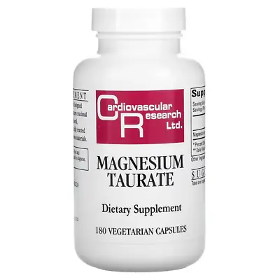 Cardiovascular Research Ltd - Magnesium Taurate - 180 Veg Caps - Exp: June 2026 • £42.49