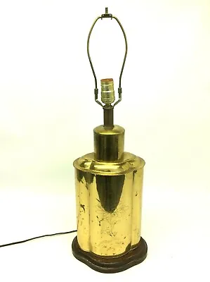 £83.01 • Buy Reproduction Chinese Brass Metal Wood Base Electric Table Lamp Lighting Light