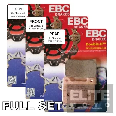 EBC Sintered Brake Pads To Fit Kawasaki ZZR1400 (inc. ABS) 2006-2019 Full Set • £99.99