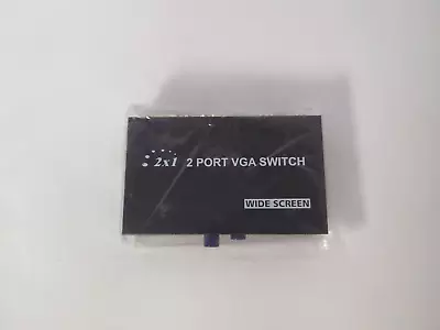 2x1 2 PORT VGA SWITCH WIDE SCREEN VGA-15-2C PC TV MONITOR BLACK • $15.30