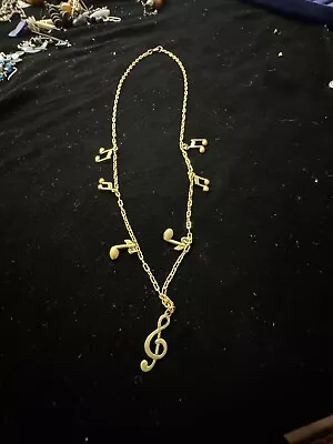 Musical Notes Chain Necklace With Treble Clef • $5.99