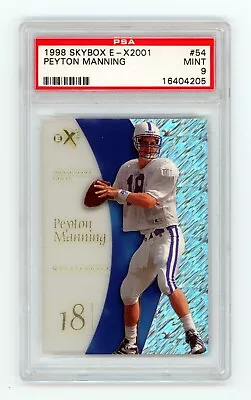 1998 Skybox E - X2001 * Psa 9 Mint * Peyton Manning Rookie Rc #54 * Buy It Cheap • $59.95