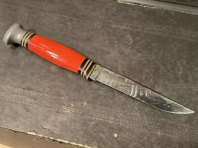 Vintage KA-BAR Knife Union Cutlery Orange Handle Hunting 1950s • $65