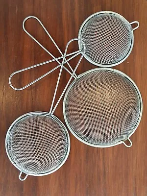 Sieves Set Plastic Stainless Steel Tea Strainer Colander Airing Drain Flour Mesh • £4.07