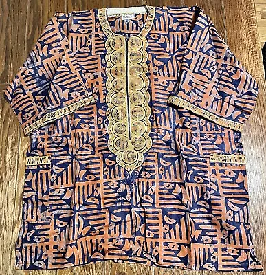 African Dashiki Shirt Traditional Tribal Ethnic Cotton Embroidered Pockets OSFM • $35