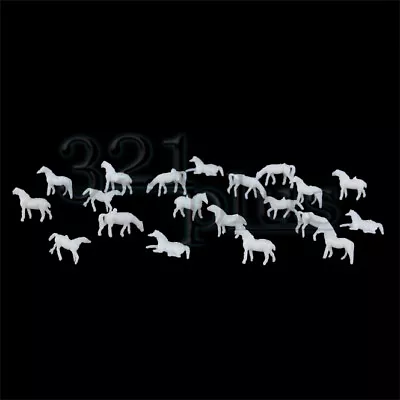 20 Pcs. N Scale Horses 1:160 Scale Model Horse Farm Animals Figurines White • $3.20