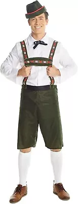 Mens Lederhosen Fancy Dress Costume German Bavarian Beer Oktoberfest Plus Size • $24.99