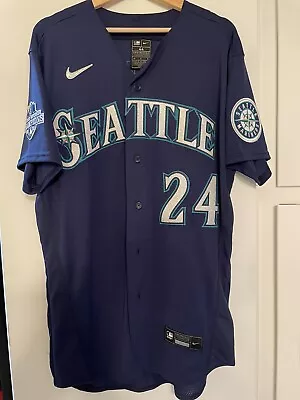Authentic Seattle Mariners Griffey Jersey Custom 1997 AL West Div Champs Patch • $152.50