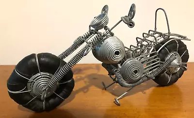 VINTAGE Wire Wrapped Motorcycle Harley Modern Art Artist Made Sculpture 11  Long • $22