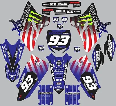 YAMAHA GRAPHICS  YZ 125 YZ125 YZ 250 YZ250 2015-2020 American Flag Custom • $95