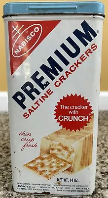 Vintage 1969 Nabisco Premium Saltine Crackers 14 Oz. Tin W/Lid • $12