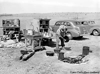 Cowboy Camp Cook And Chuck Wagon Marfa Texas - 1939 - Vintage Photo Print • $7.50