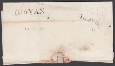 GB SCOTLAND 1832 Folded Entire To Ayr - Straight Line GIRVAN Ayr Mileage...P673 • $15