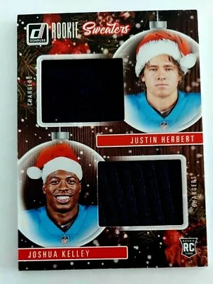 Justin Herbert 2020 Donruss Rookie Sweaters Dual Jersey Relic RC Kelley Chargers • $25.46