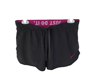 $19.70 • Buy Nike Dri-Fit Shorts Womens Small 29x4 Phantom 2-in-1 Compression Gray Pink Lined