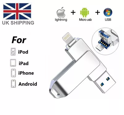 1TB 2TB USB 3.0 Flash Drive External Memory Photo Stick For IPhone 13 14 IPad UK • £10.99