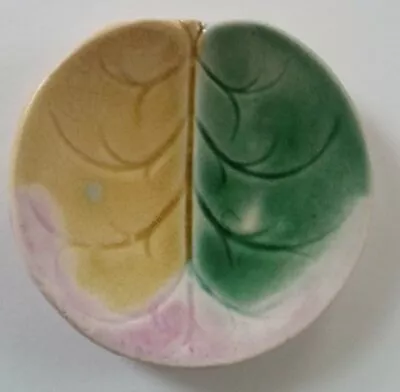 Pretty/Old Majolica Etruscan Lily Pad Butter Pat Without Chip Crack Repair • $59.95