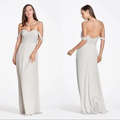 Wtoo By Watters Moonbeam Draped Shoulder Marzia Gown Dress Size 8 US NWT • $98.99