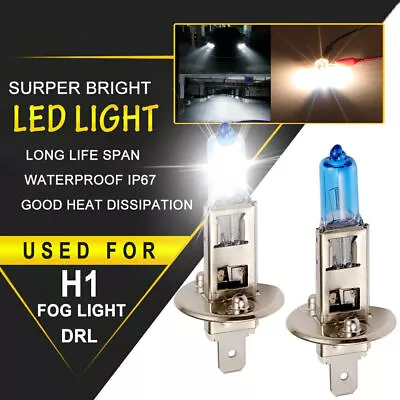 Pair H1 Xenon Super White HID High Low Beam Headlight Fog Light Bulbs 110W 6000K • $7.49