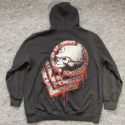 Vtg Metal Mulisha Hoodie Full Zip Goth Punk Mma Skull Print Black Mens Sz XXL • $59.99