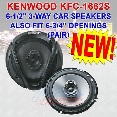 Kenwood Kfc-1662s 3-way 6.5in. Flush Mount Car Speakers 180 W - Brand New In Box • $28.88