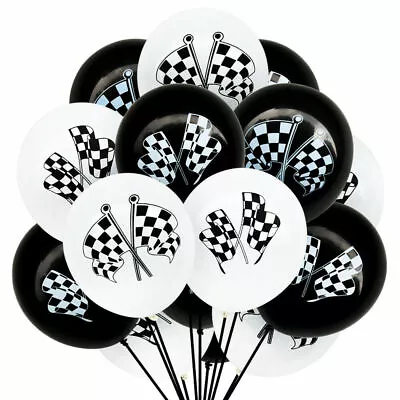 20 Checkered Racing Flag Balloons Race Car Party Birthday • $15.99