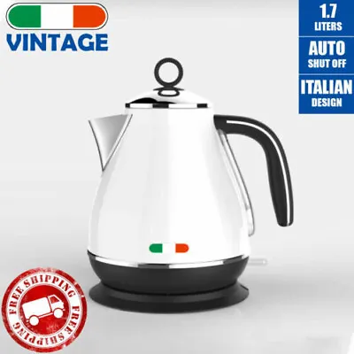 Vintage Electric Kettle White 1.7L Stainless Steel Auto OFF 2200W Not Delonghi • $35.99