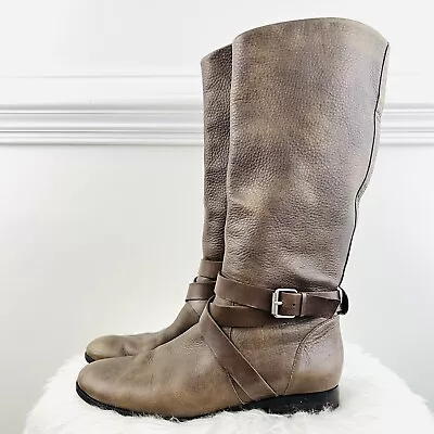Dolce Vita Brown Faux Leather Textured Vero Cuoio Knee High Riding Boots ~Sz 9.5 • $35