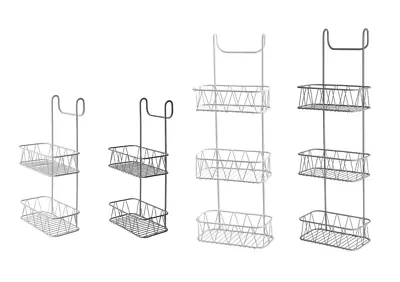 Metal Wire Shower Screen 2/3 Tier Caddy Bathroom Organiser Blue Canyon • £14.99