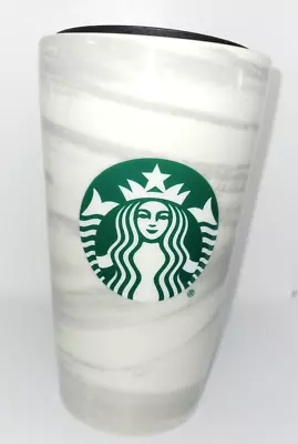 Starbucks Ceramic Travel Tumbler Gray Swirl Marble 12oz Green Mermaid 2020 • $13.99