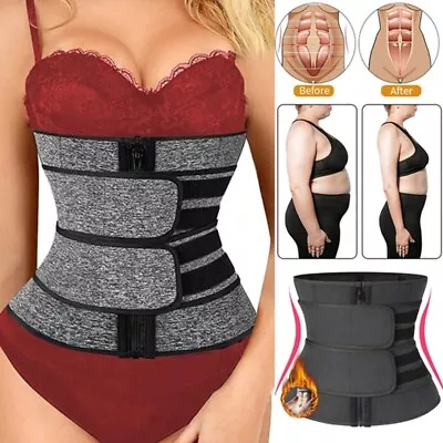 Women Waist Trainer Slimming Girdle Sweat Belt Sport Body Shaper Sauna Shapewear • £10.59